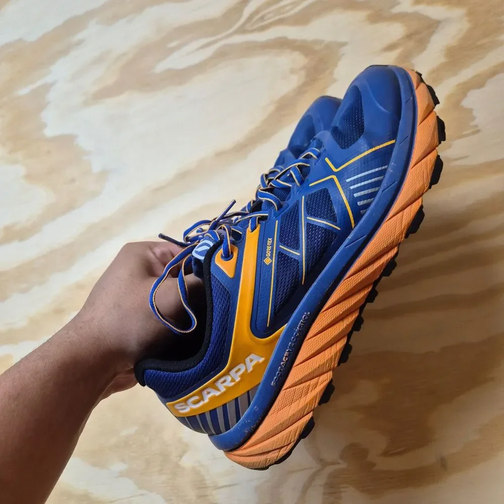 SCARPA Spin Infinity GTX Men's Trail Running Shoes Blue Orange EU 44 US 10